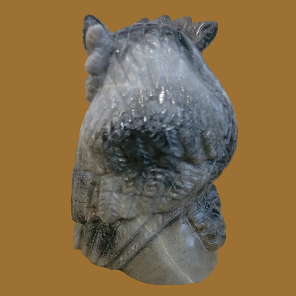 Picasso Marble Ruler of the Night Skies Owl Zuni Fetish