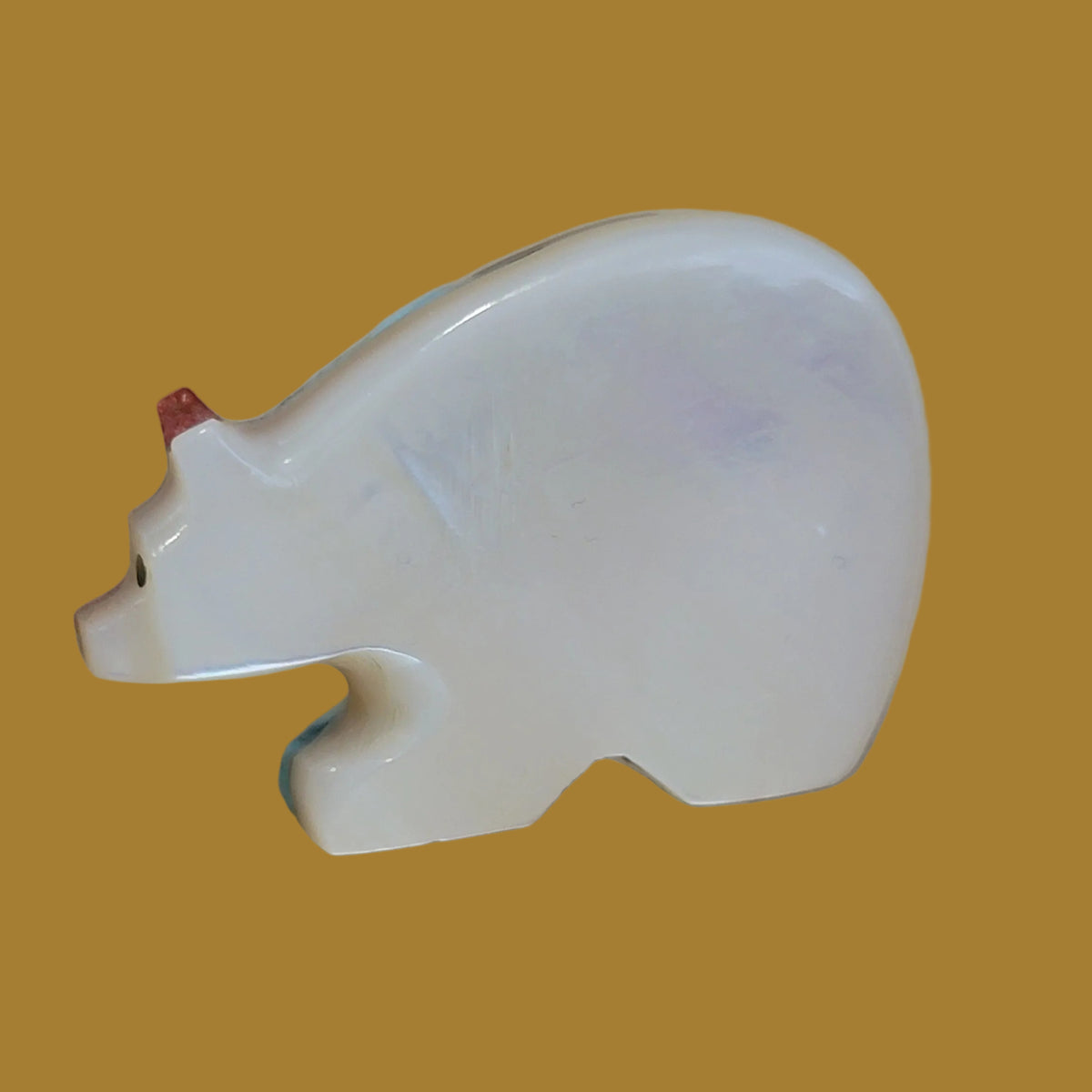 Mosaic Style Multi Stone and Shell Inlaid Zuni Fetish Bear