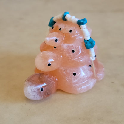 Triple Stacked Alabaster Turtle Bundle Zuni Fetish