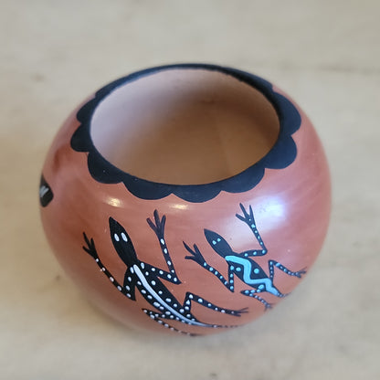 Lupita Yepa Traditional Jemez Pueblo Pottery Bowl w/ Geckos and More