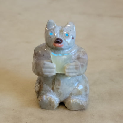 Picasso Marble Bear w/Goodies Zuni Fetish