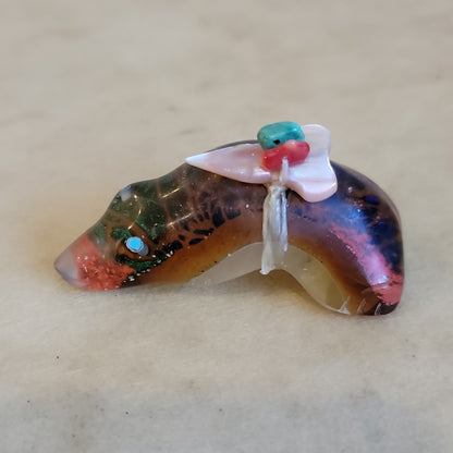 Daphne Quam Murano Glass Zuni Fetish Frog