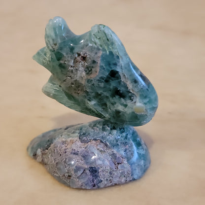 Elegant Fluorite Fish on Base Zuni Fetish