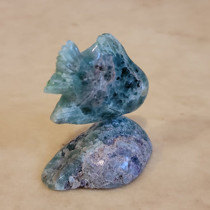 Elegant Fluorite Fish on Base Zuni Fetish