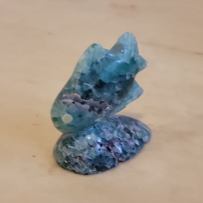 Elegant Fluorite Fish on Base Zuni Fetish