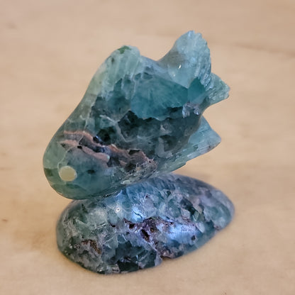 Elegant Fluorite Fish on Base Zuni Fetish