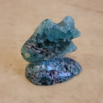 Elegant Fluorite Fish on Base Zuni Fetish