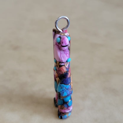 Colorful Composite Bear Zuni Fetish Pendant