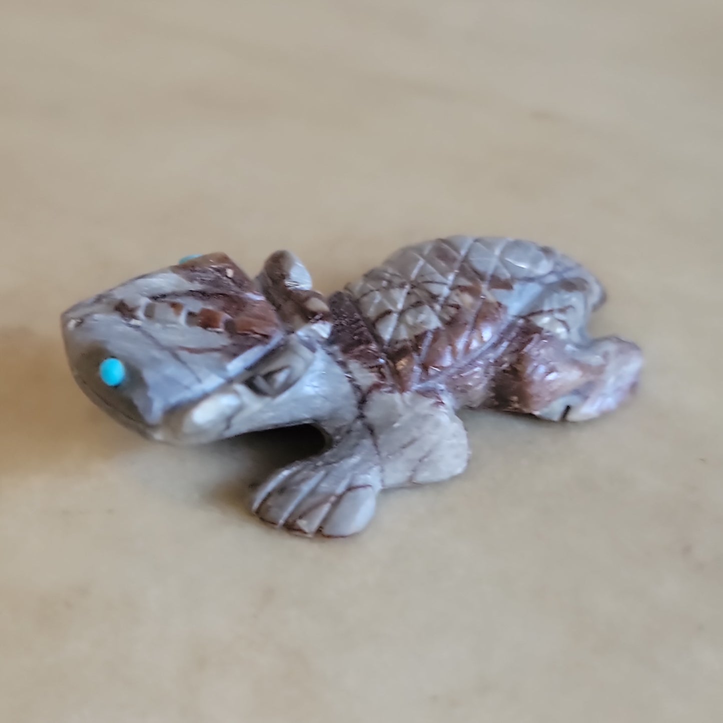 Dana Malani Picasso Marble Zuni Fetish Horned Toad Lizard
