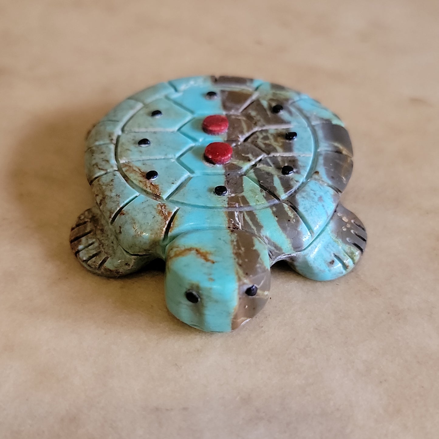 Reynold Lunasee  Zuni Fetish Turquoise Turtle