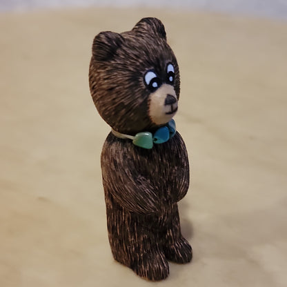 Cottonwood Root Hand painted Zuni Fetish Bear/Folk Art