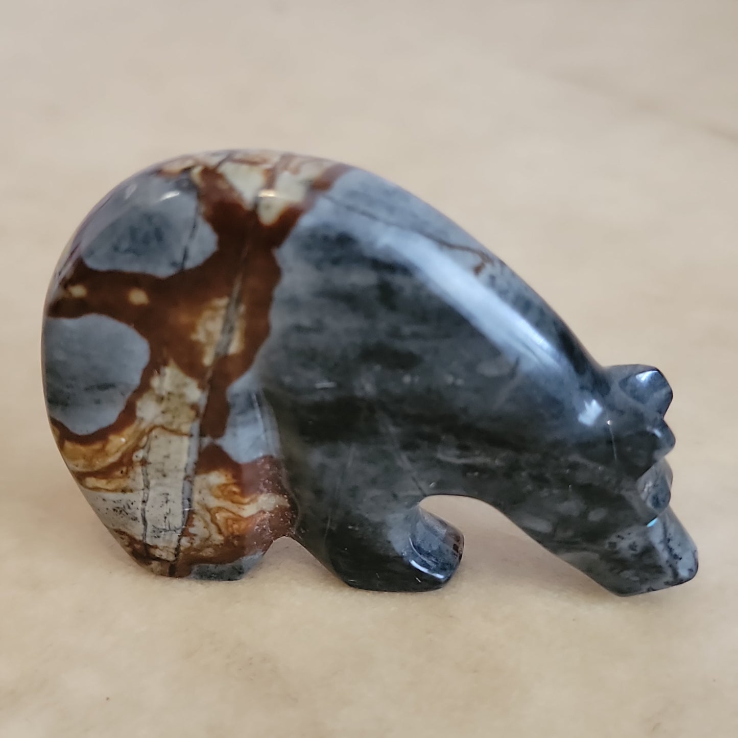 Rodney Laiwakete Picasso Marble Zuni Fetish Bear
