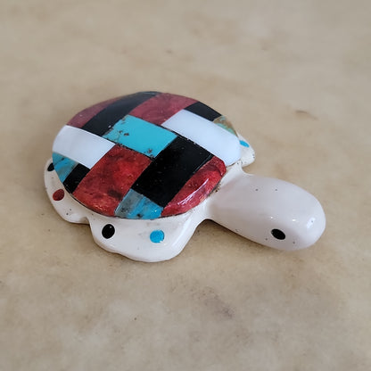 Cheryl Beyuka Mosaic Style Inlaid Turtle Zuni Fetish