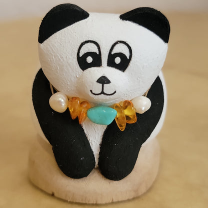 Cottonwood Root Panda Bear Zuni Fetish/ Folk Art