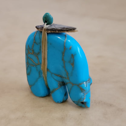 Turquoise Medicine Bear Zuni Fetish