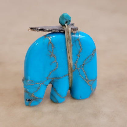 Turquoise Medicine Bear Zuni Fetish