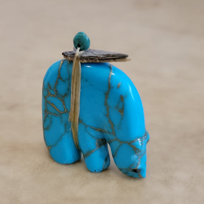 Turquoise Medicine Bear Zuni Fetish