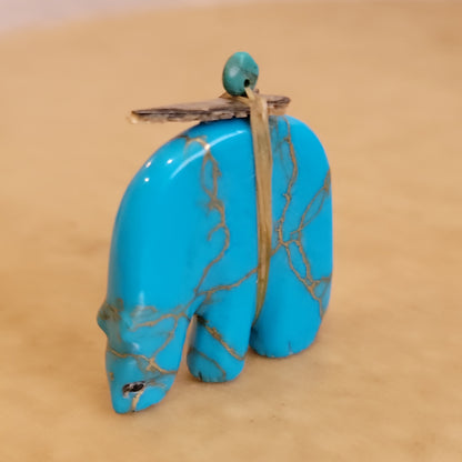 Turquoise Medicine Bear Zuni Fetish