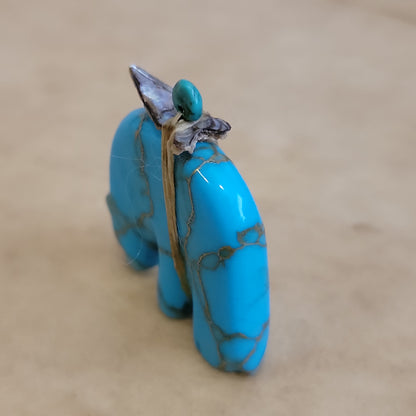 Turquoise Medicine Bear Zuni Fetish