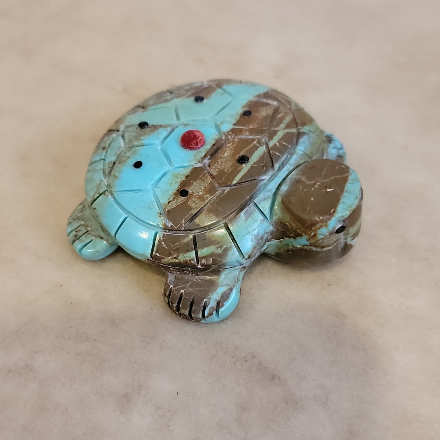 Reynold Lunasee Turquoise Turtle Zuni Fetish
