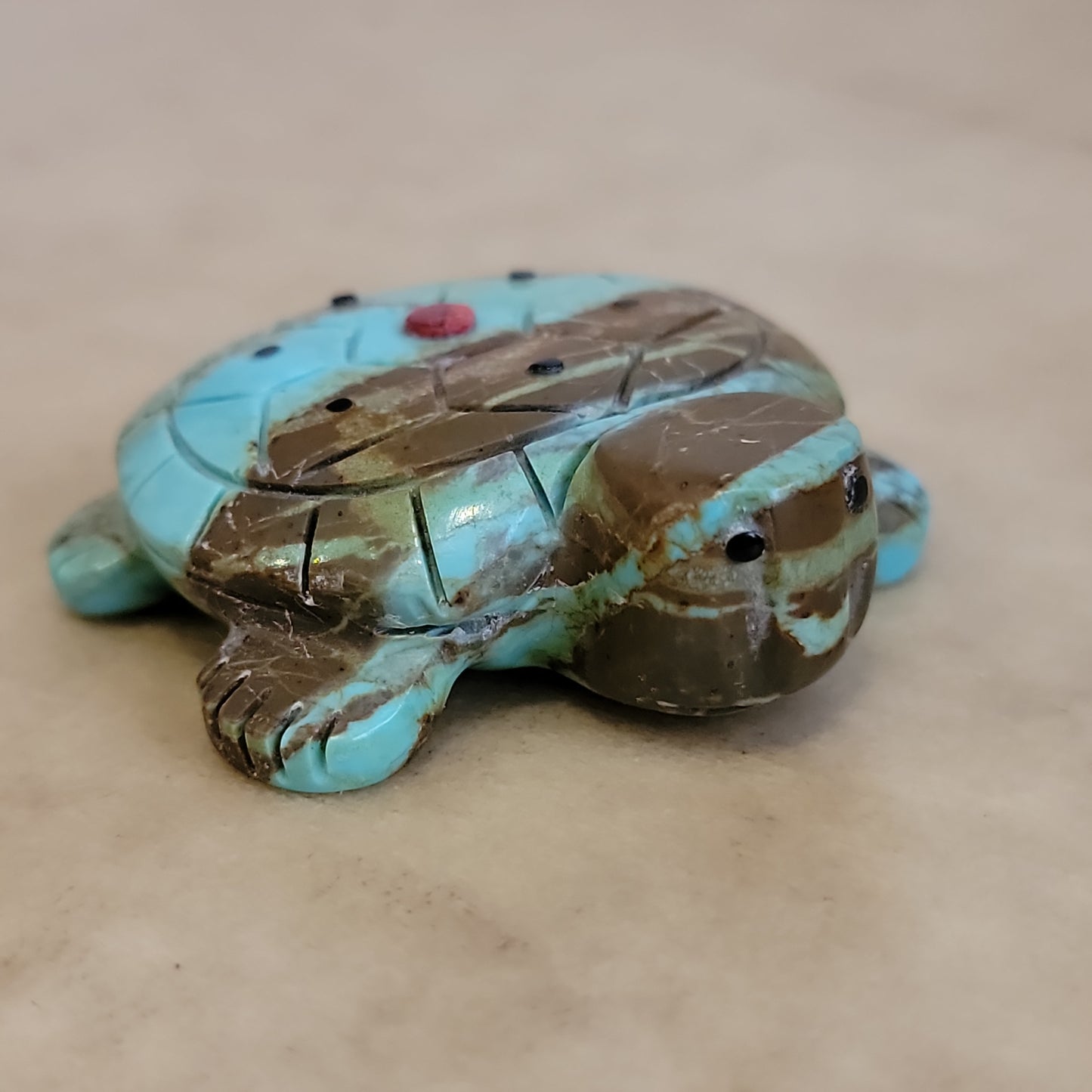 Reynold Lunasee Turquoise Turtle Zuni Fetish