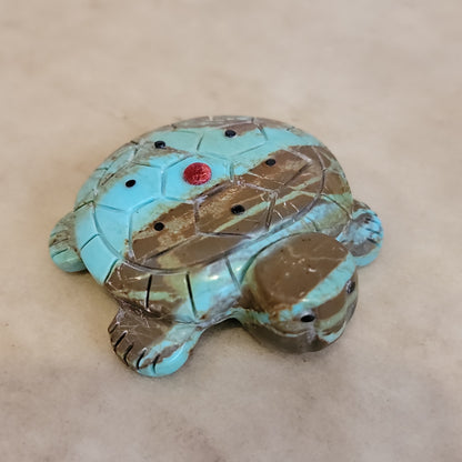 Reynold Lunasee Turquoise Turtle Zuni Fetish 