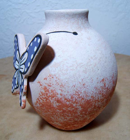 Tony Lorenzo Zuni Pueblo Pottery With Butterfly