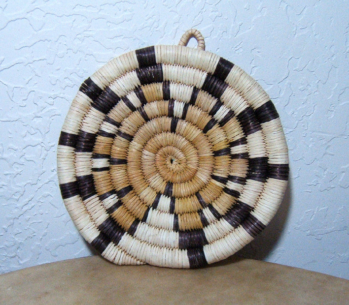 Pat Howesa Hopi Coiled Starburst Indian Basket