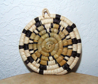 Pat Howesa Hopi Coiled Starburst Indian Basket