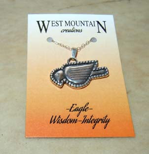 "West Mountain" Eagle Sterling Silver Fetish Pendant Necklace