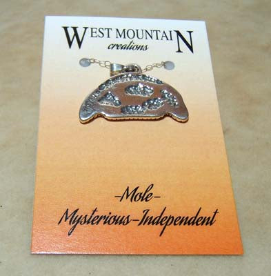 "West Mountain" Mole Sterling Silver Zuni Fetish Pendant Necklace