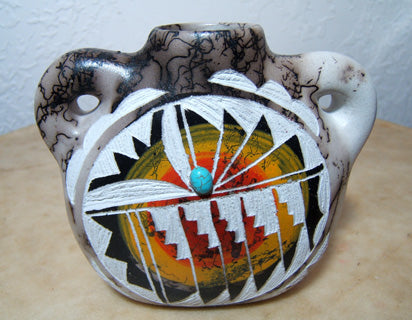 Shirley Smith Navajo Pottery Horsehair  Canteen