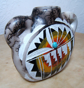 Shirley Smith Navajo Pottery Horsehair  Canteen