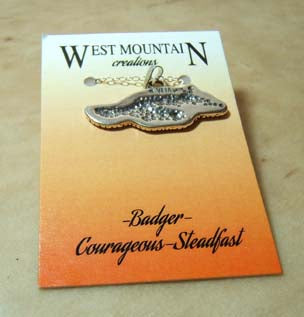 "West Mountain" Badger Sterling Silver Zuni Fetish Pendant Necklace
